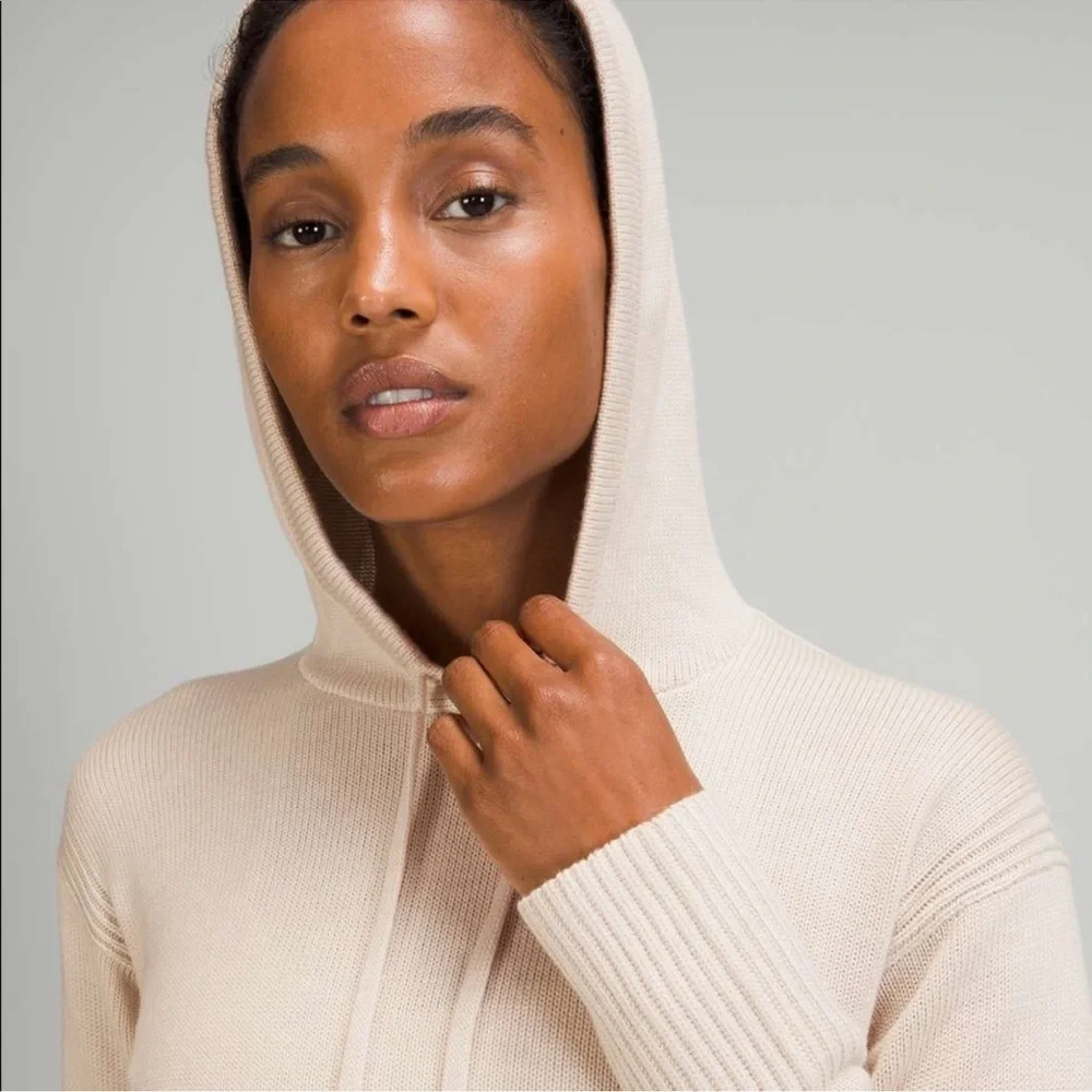 Lululemon Double Knit Sweater Hoodie White Opal